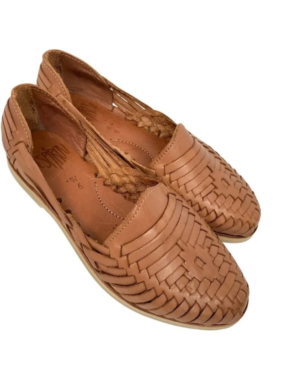 Espiritu Sol Brown Leather Huarache Sandals